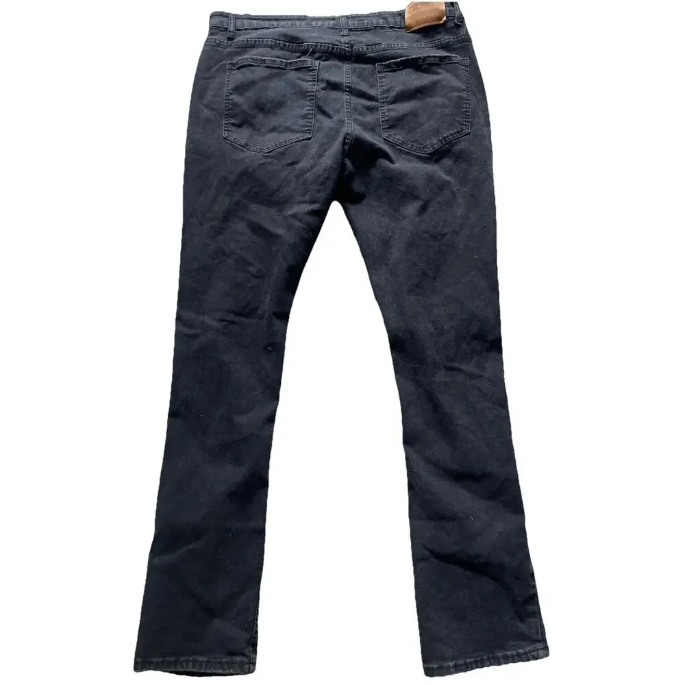 Jeanswear Rockstar Distressed Jeans Star Patches 40 Stretch Grunge Black